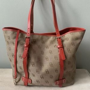 Dooney & Bourke Canvas Leather East West Tote